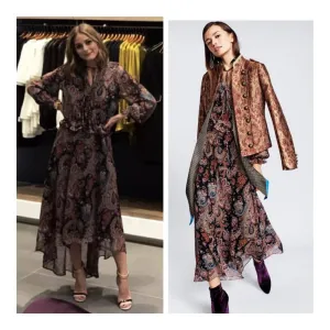 Banana Republic x Olivia Palermo High Low Paisley Silk Dress Size L