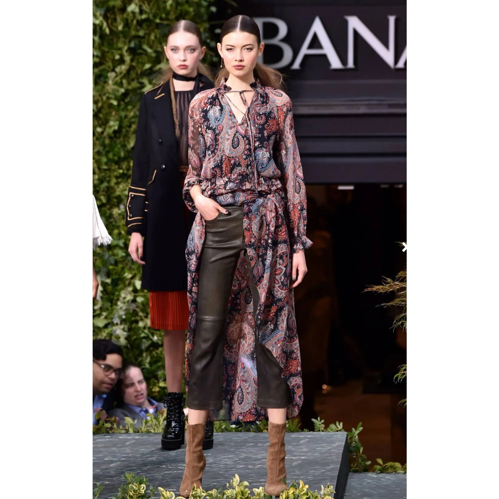 Banana Republic x Olivia Palermo High Low Paisley Silk Dress Size L