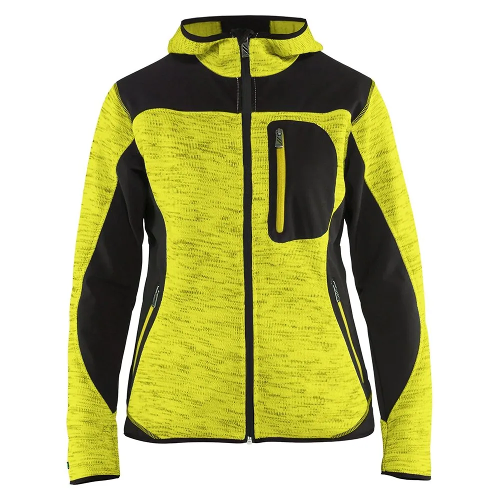 Bl&#xE5;kl&#xE4;der&#x20;4931-2117&#x20;Women&#x27;s&#x20;Knitted&#x20;Jacket&#x20;with&#x20;Softshell&#x20;-&#x20;High&#x20;Vis&#x20;Yellow