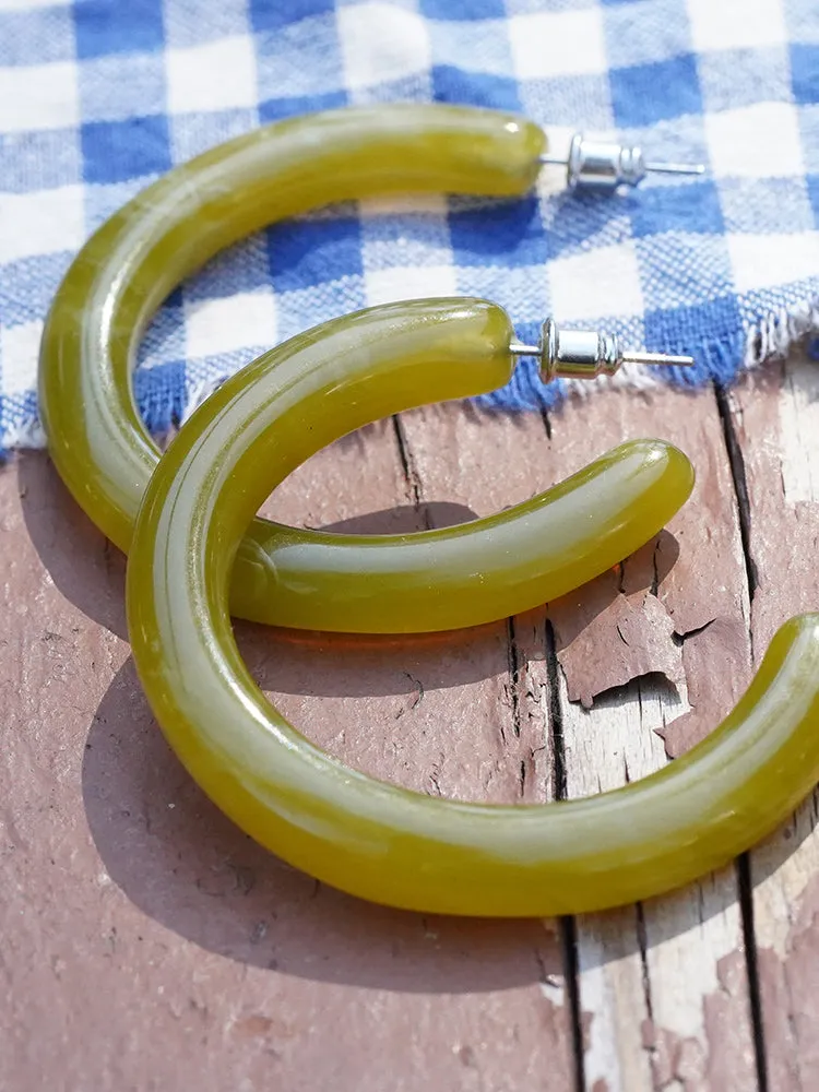 Curved Resin Hoops - Olive