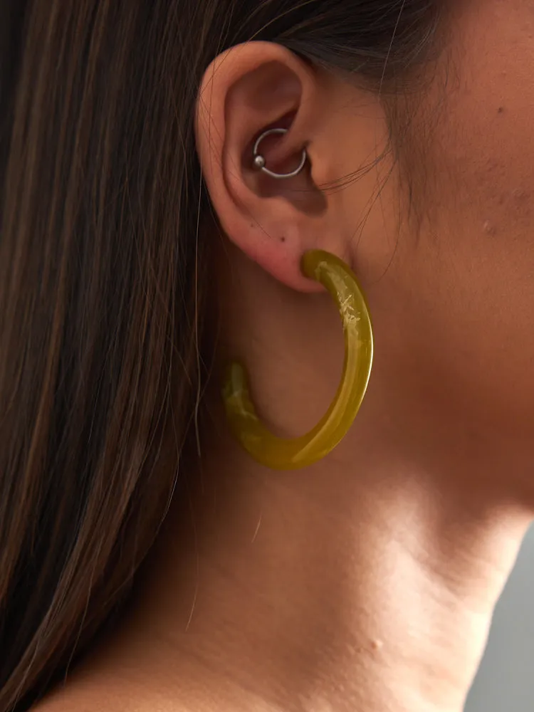 Curved Resin Hoops - Olive