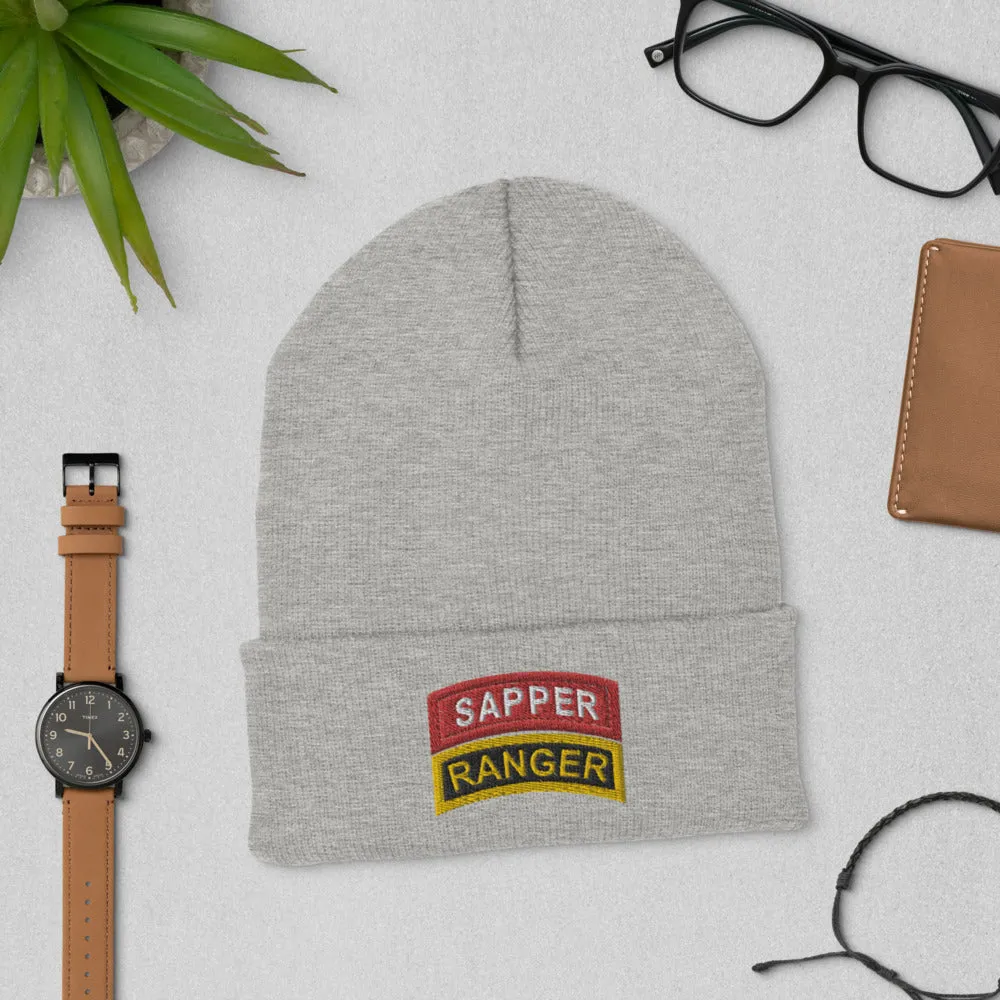 Embroidered Sapper and Ranger tabs Cuffed Beanie