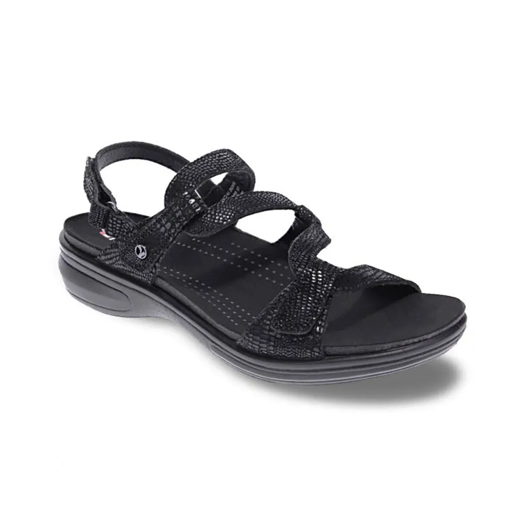 Miami (Wide Fit) - Black Lizard