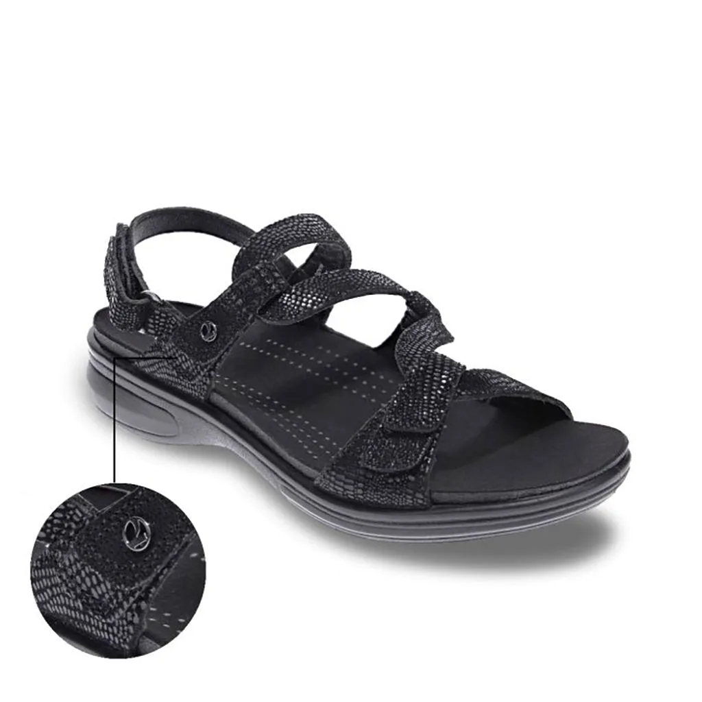 Miami (Wide Fit) - Black Lizard