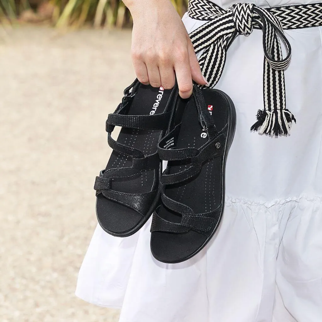 Miami (Wide Fit) - Black Lizard