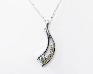Modern Curved Diamond Necklace