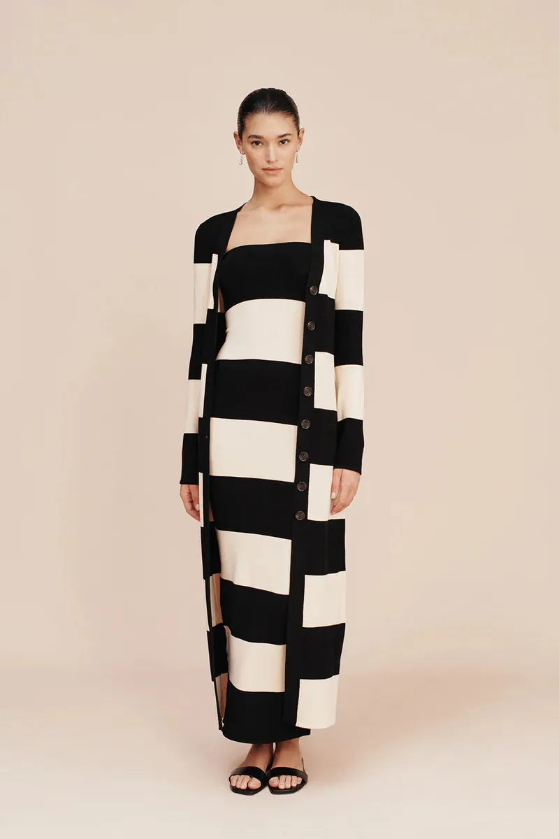 Posse Theo Strapless Dress in Bone/Black
