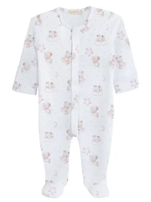 Printed Footie - Sleep Tight Pink Bear