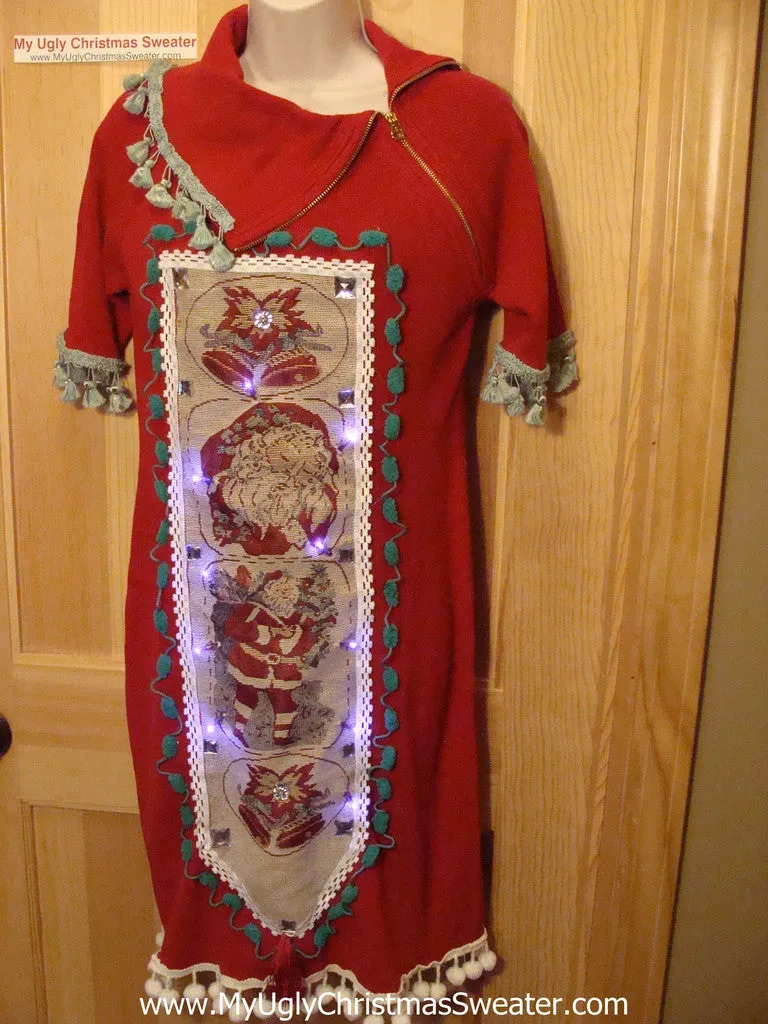 Ugly Christmas Sweater Party Tacky Dress with Lights (d46)