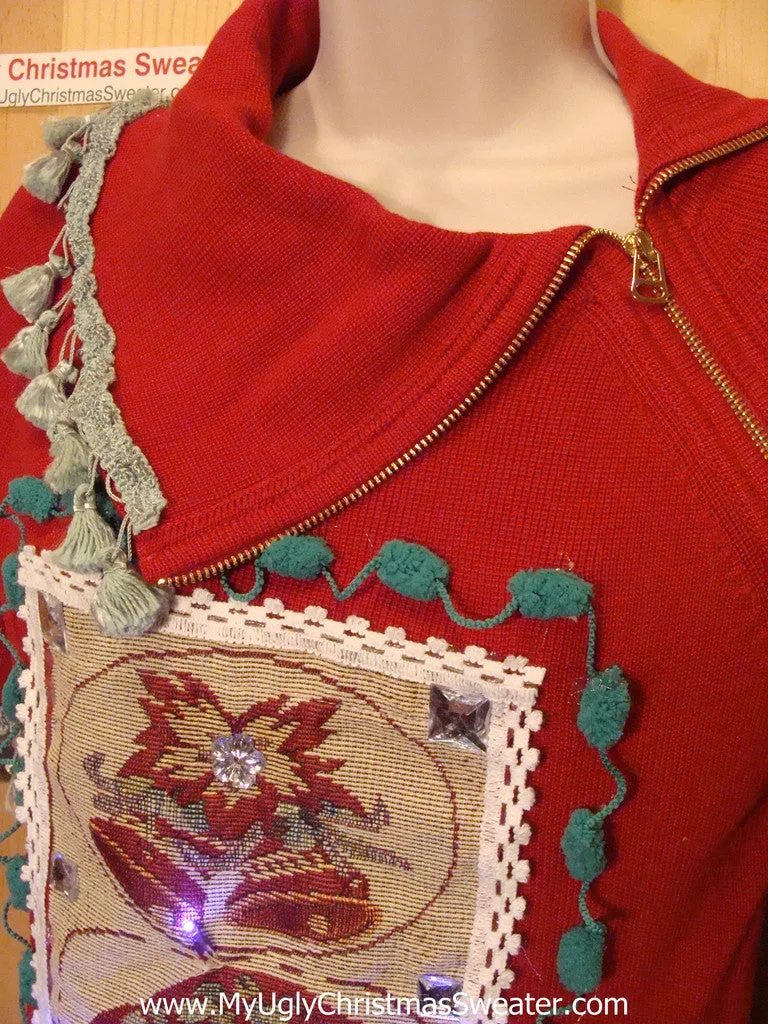 Ugly Christmas Sweater Party Tacky Dress with Lights (d46)