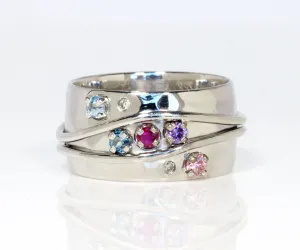 Wide Modern Mother's Ring